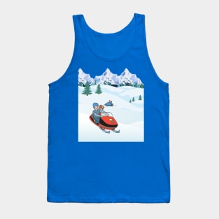 Snowmobile with you family Tank Top